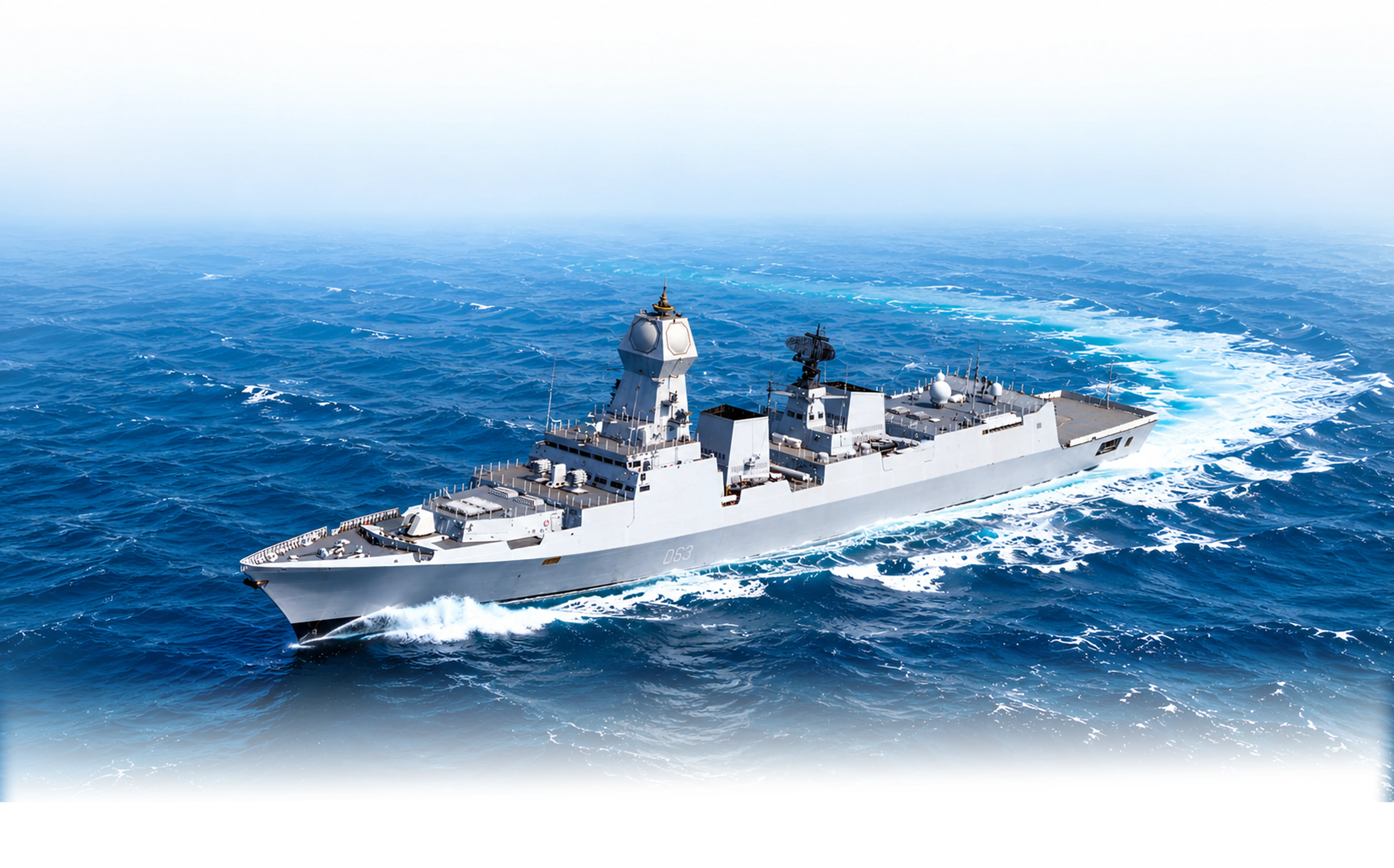 Navy ship at sea